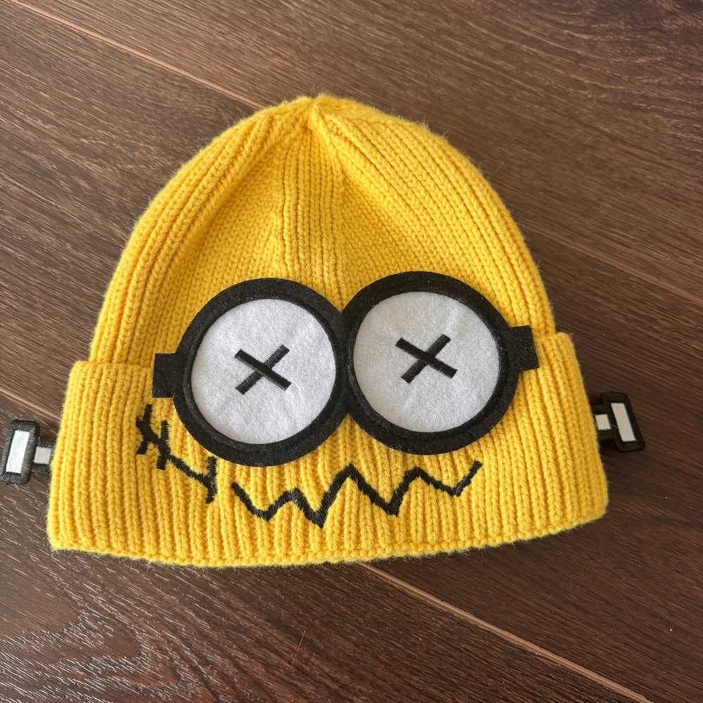 Yellow Knit Character Beanie Hat